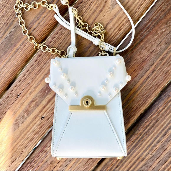 ZAC Zac Posen Amelia Embellished Leather Phone Crossbody Bag EUC - Picture 10 of 17